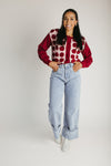 The Adkins Rose Applique Cardigan in Vintage Rose