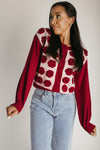 The Adkins Rose Applique Cardigan in Vintage Rose