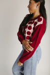 The Adkins Rose Applique Cardigan in Vintage Rose
