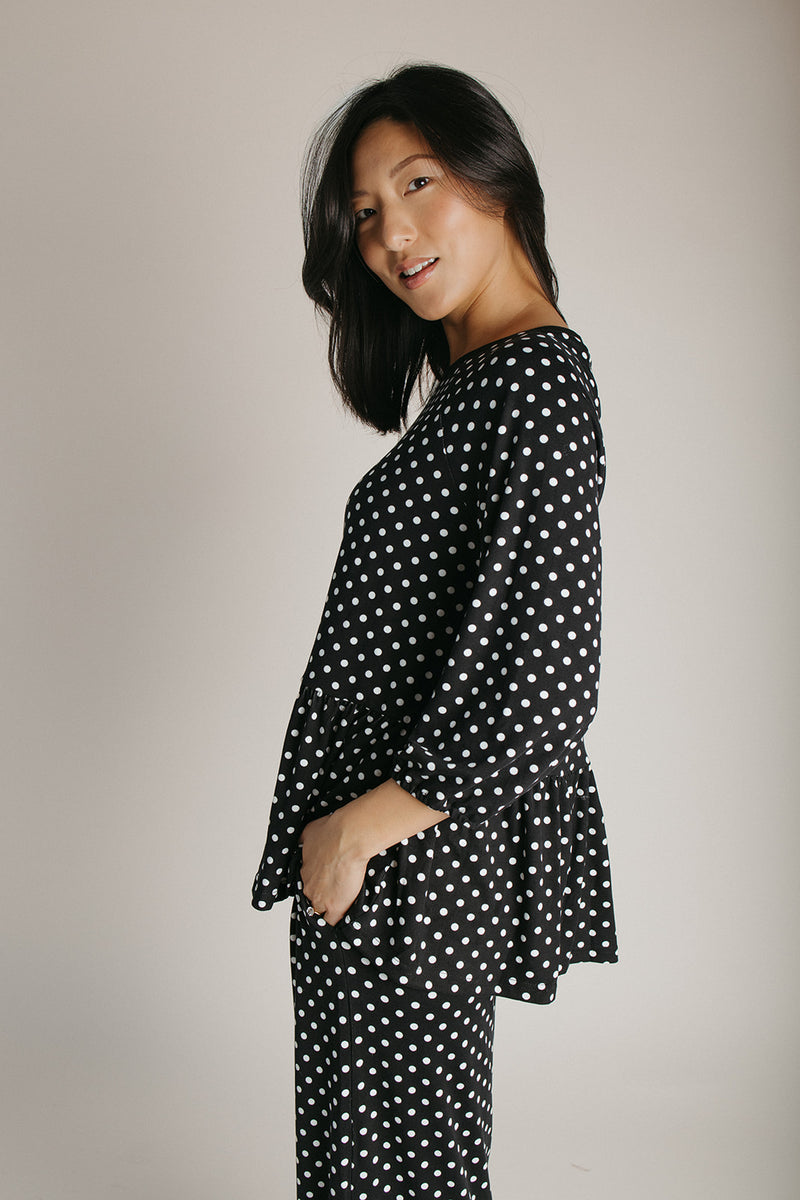 The Bauman Polka Dot Set in Black