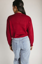 The Adkins Rose Applique Cardigan in Vintage Rose