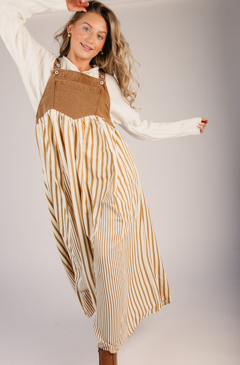 white christmas dresses The Hellen Denim Overall Dress in Washed Taupe – Piper & Scoot