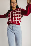 The Adkins Rose Applique Cardigan in Vintage Rose