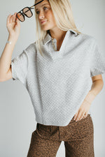 The Chilton Jacquard Knit Blouse in Heather Grey