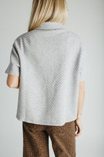 The Chilton Jacquard Knit Blouse in Heather Grey