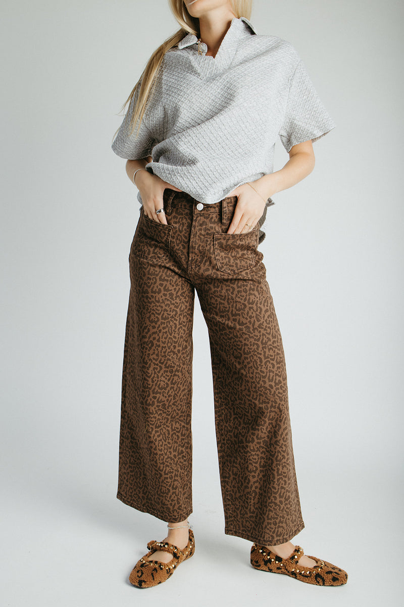 The Maren High Rise Crop Jean in Leopard