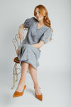The Zora Button-Up Midi Dress in Medium Denim