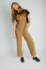 The Gianna Woven Overall in Olive
