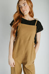 The Gianna Woven Overall in Olive