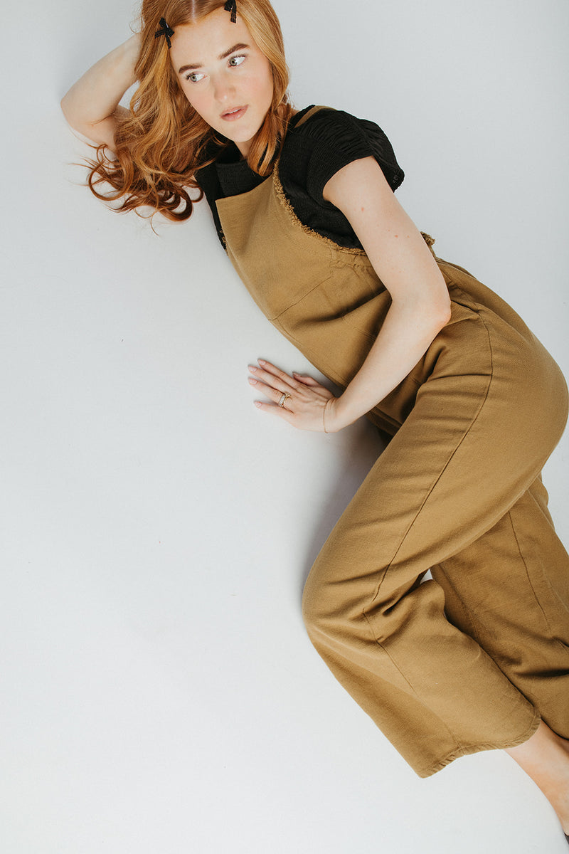 The Gianna Woven Overall in Olive