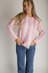The Sharissa Striped Pullover in Pink Combo