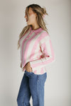 The Sharissa Striped Pullover in Pink Combo