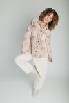 The Kimber Corduroy Embroidered Jacket in Washed Rose