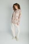 The Kimber Corduroy Embroidered Jacket in Washed Rose