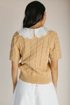 The Wren Lace Collared Sweater in Dijon