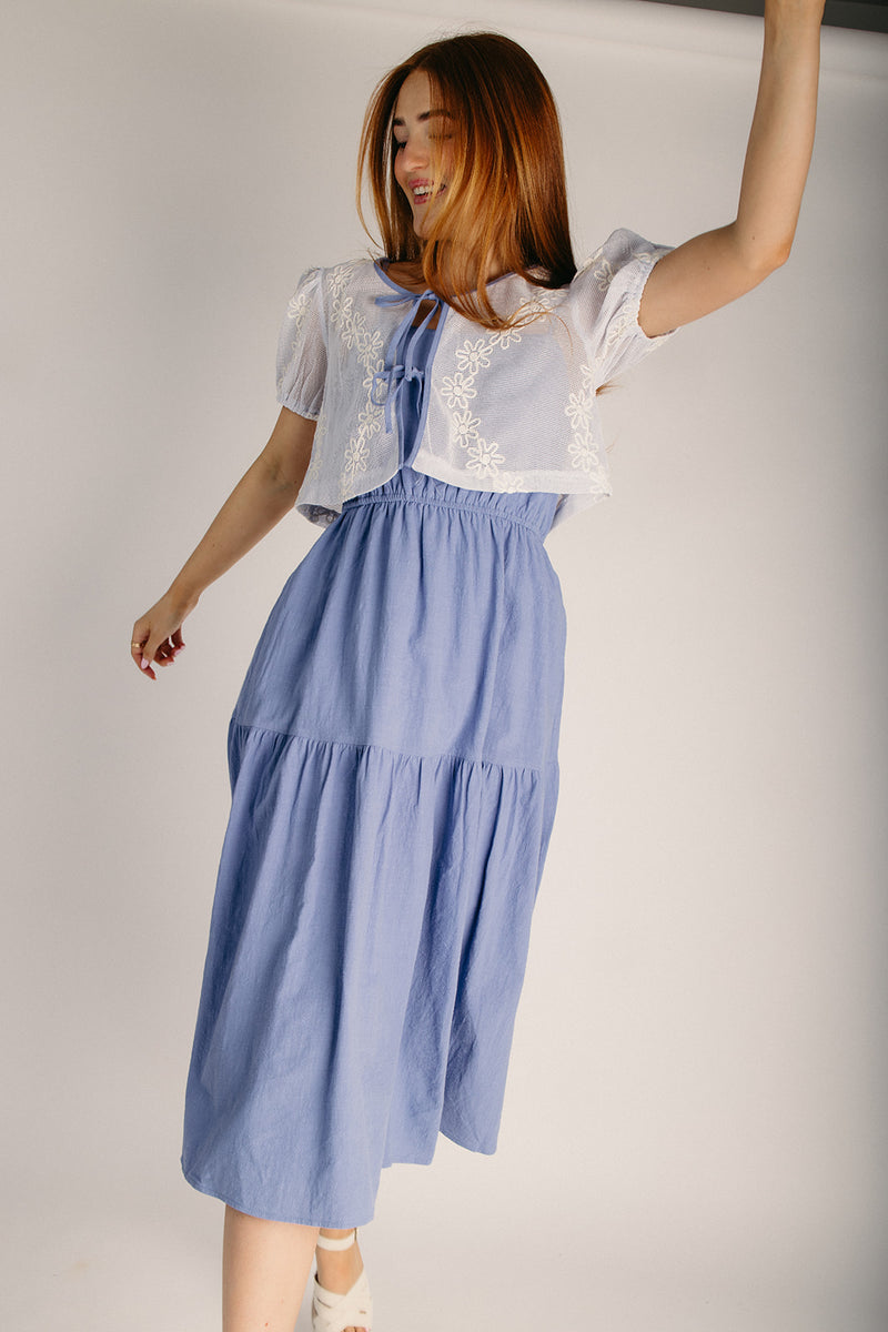 blue dress white cardigan blue dress white cardigan Light Blue Ribbed Sleeveless Dress Cardigan Set