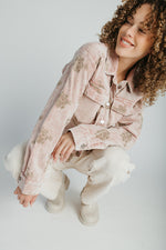 The Kimber Corduroy Embroidered Jacket in Washed Rose