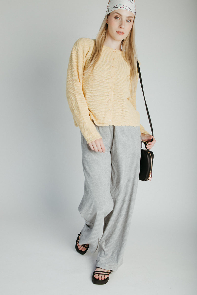 The Jori Knit Button-Up Cardigan in Butter