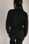The Adkins Rose Applique Cardigan in Black