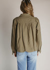 The Elio Honeycomb Smocked Blouse in Olive