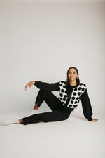 The Adkins Rose Applique Cardigan in Black