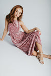 The Samson Velvet Midi Dress in Dusty Mauve