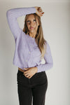 The Marlie Polka Dot Knit Cardigan in Lavender