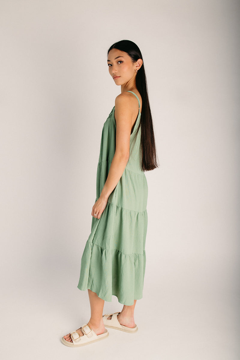 The Balow Tiered Tank Maxi Dress in Sage Mint Medium The Balow Tiered Tank Maxi Dress in Sage Mint Medium