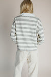 The Bowery Polo Blouse in Heather Grey + Ivory