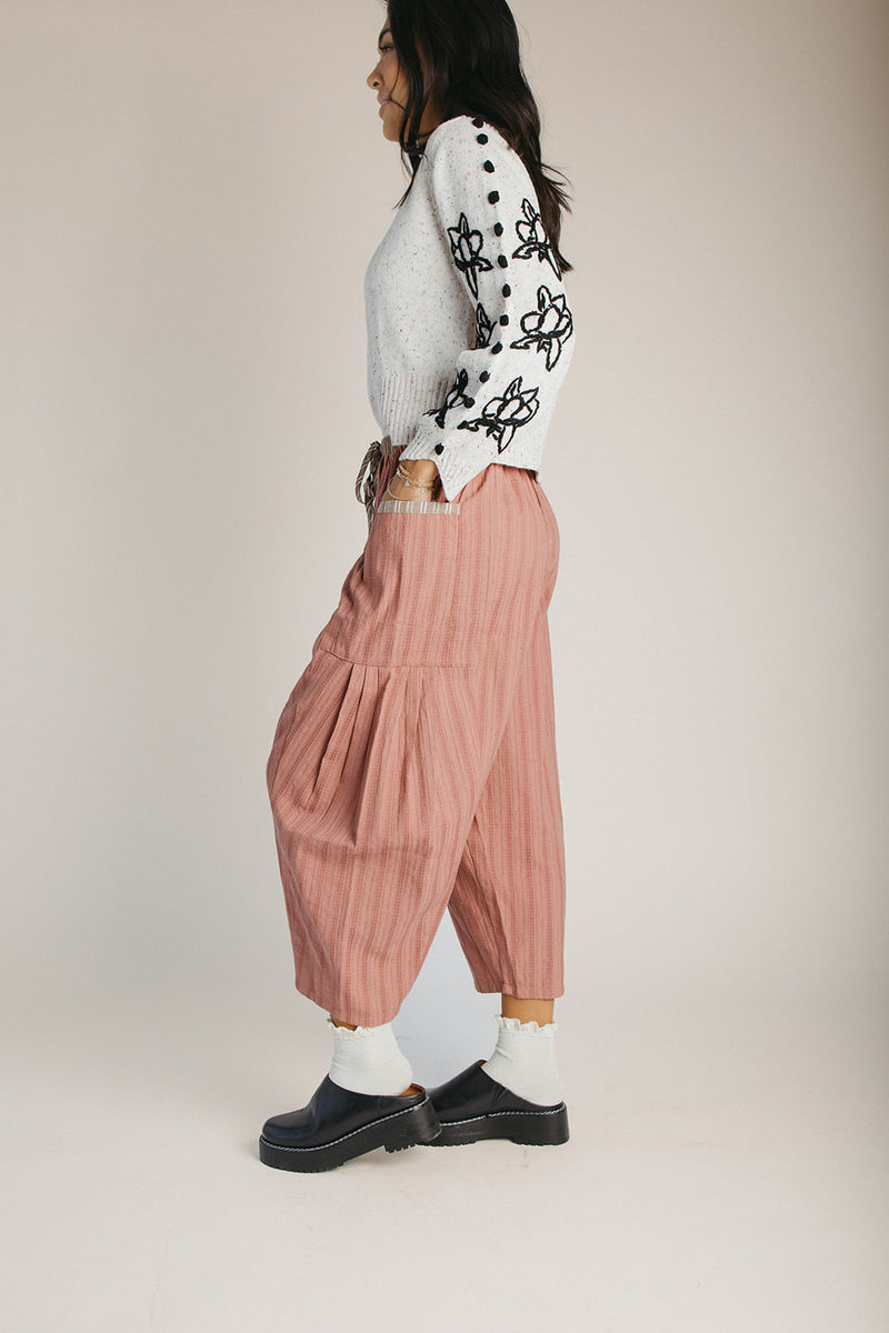 The Clarkston Textured Crop Pant in Rust