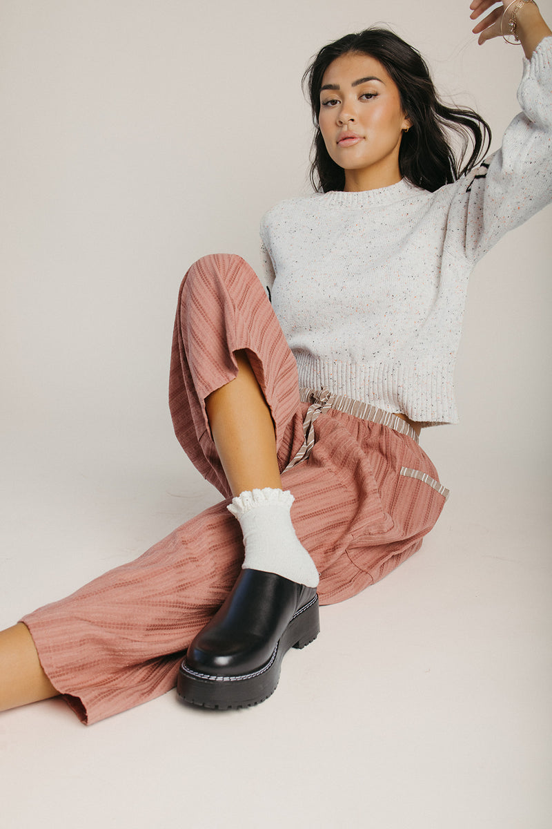 The Clarkston Textured Crop Pant in Rust