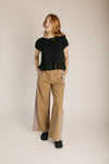 The Laurie Polka Dot Denim Pant in Brown