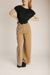The Laurie Polka Dot Denim Pant in Brown