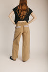 The Laurie Polka Dot Denim Pant in Brown
