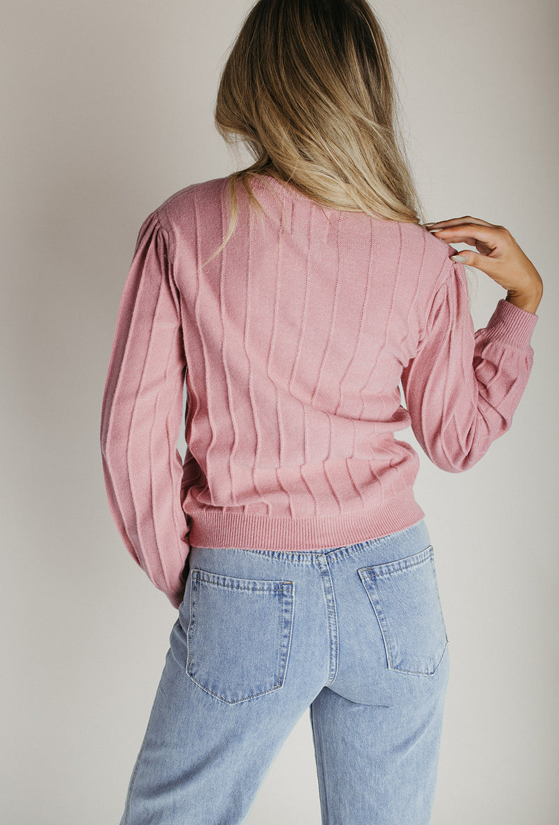 The Kaisa Crew Neck Sweater in Mauve