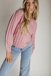 The Kaisa Crew Neck Sweater in Mauve