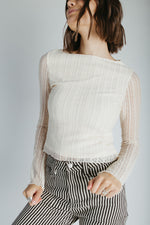 The Novi Long Sleeve Lace Blouse in Cream