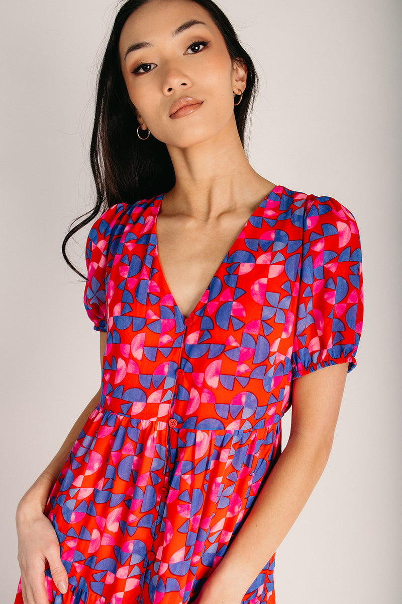pink and red maxi dress The Averly Tiered Maxi Dress in Red + Pink Floral – Piper & Scoot