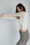 The Novi Long Sleeve Lace Blouse in Cream