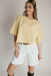 The Wilcox Boxy Button-Up Cardigan in Yellow