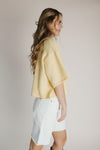 The Wilcox Boxy Button-Up Cardigan in Yellow
