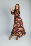 The Bulloch Wrap Midi Dress in Fig Blossom