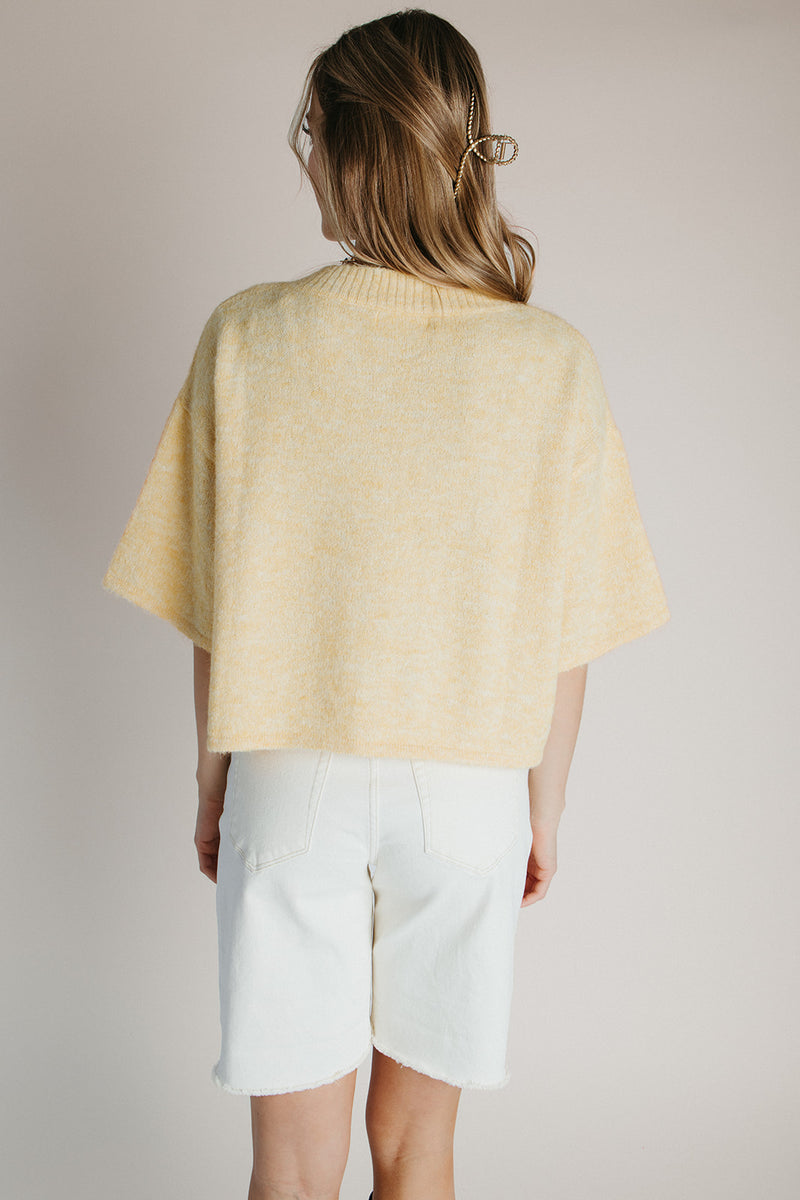 The Wilcox Boxy Button-Up Cardigan in Yellow