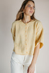 The Wilcox Boxy Button-Up Cardigan in Yellow
