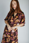 The Bulloch Wrap Midi Dress in Fig Blossom
