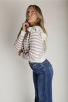 The Sagers Striped Cardigan in Dusted Cocoa