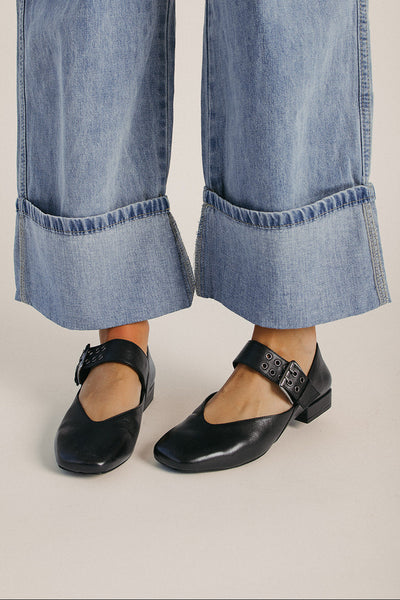 Seychelles: Petal Mary Jane Flat in Black Leather – Piper & Scoot