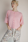 The Wilcox Boxy Button-Up Cardigan in Pink