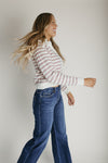 The Sagers Striped Cardigan in Dusted Cocoa