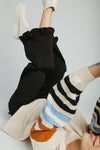 The Layna Ruffle Hem Pant in Black